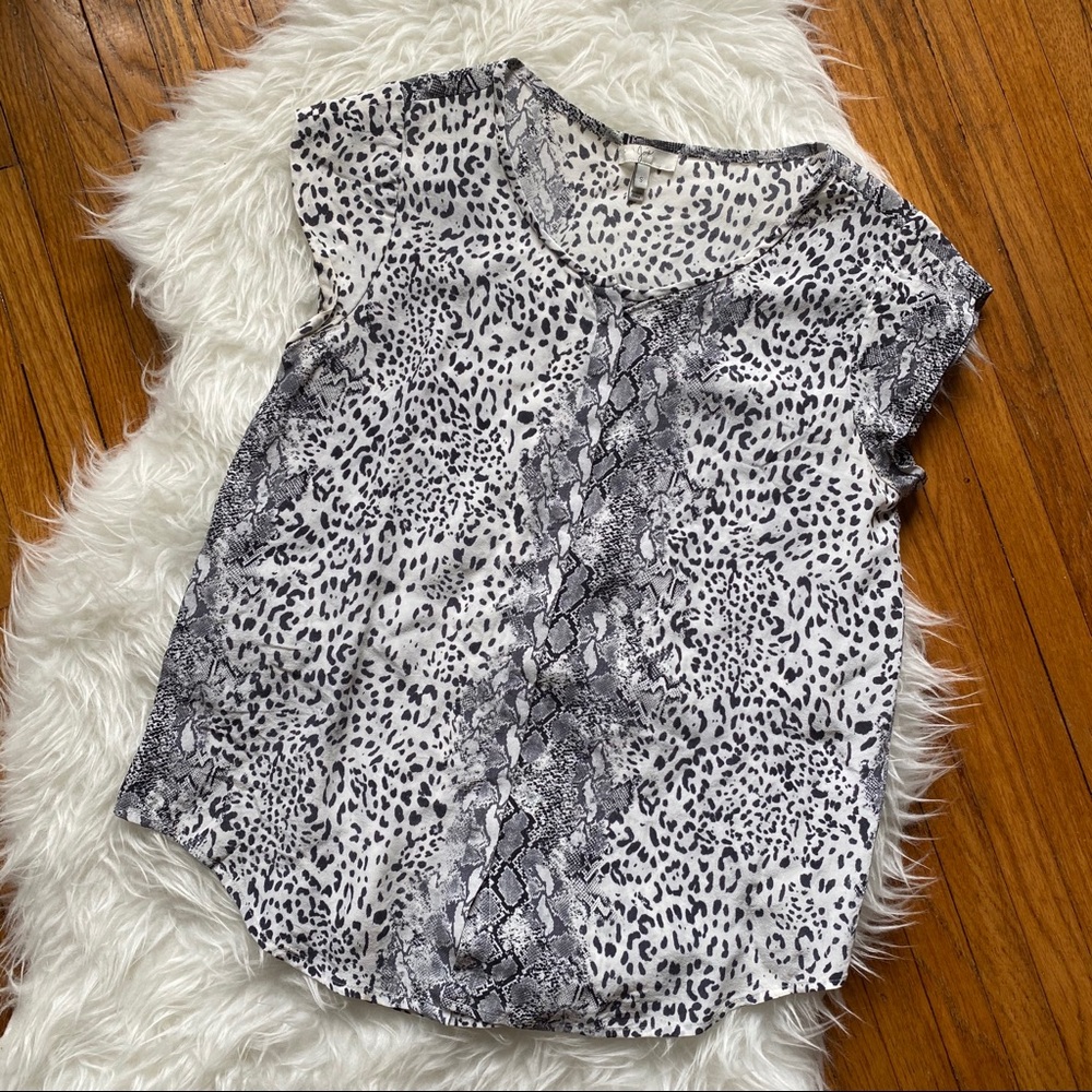 Joie ||  100% Silk || Animal Print Blouse || Size Small